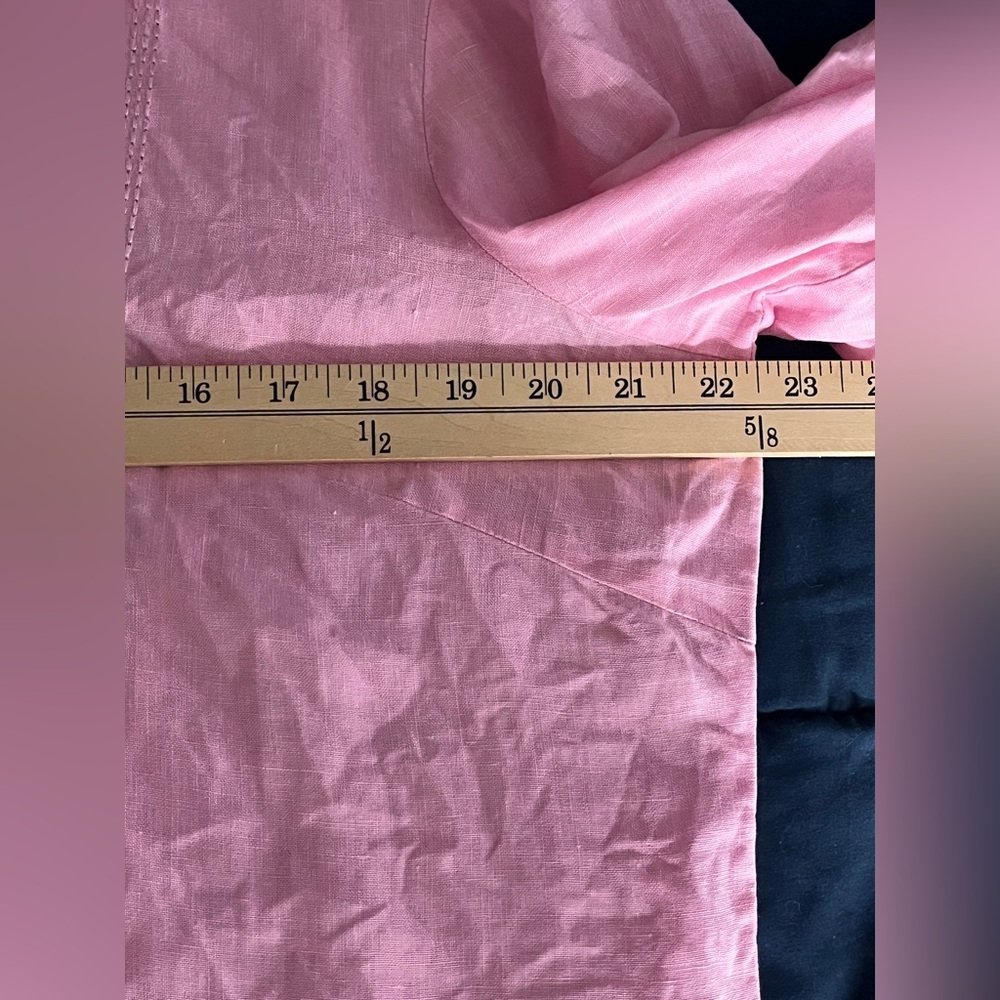 Edward Irish Linen Pink Embroidered Women's Top XL - Picture 7 of 8
